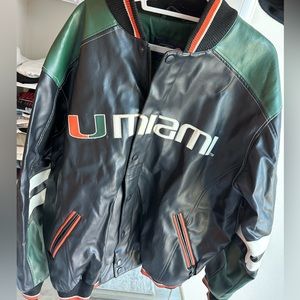 Vintage University of Miami Leather Bomber Jacket